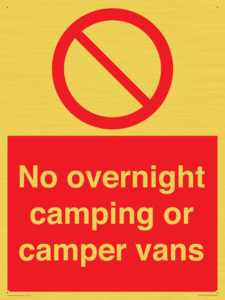 No overnight camping or camper vans